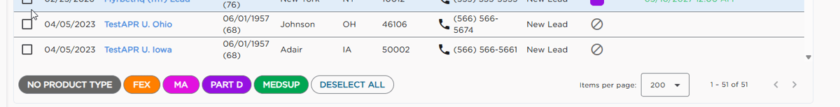 Clear Filter option in leads