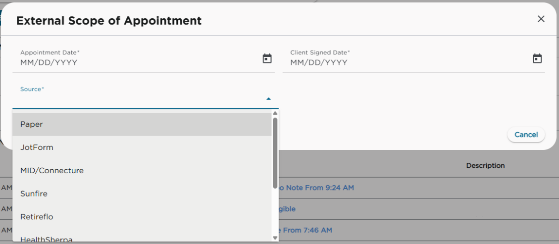 Scope of Appointment 2