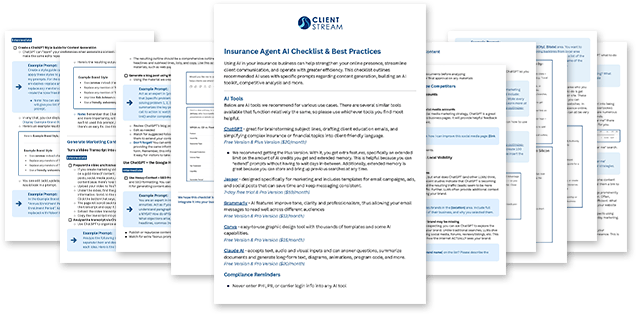 AI Checklist Guide for Insurance Agents