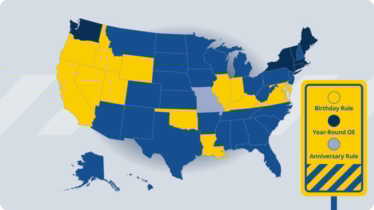 Map of the Birthday Rule
