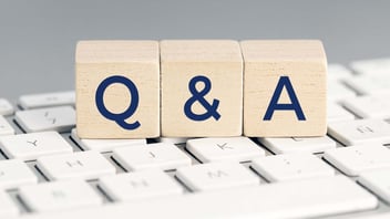 Q&A blocks on a keyboard